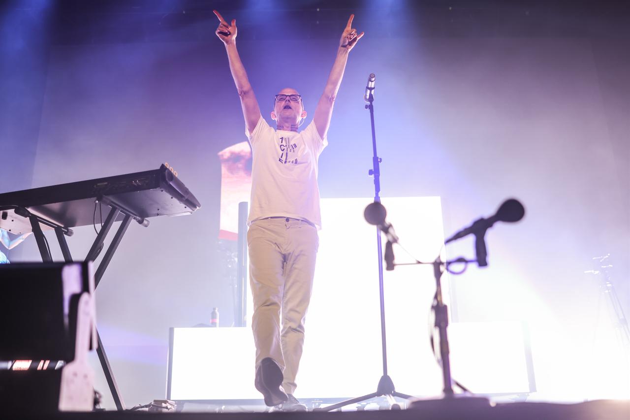 Electronic music artist Moby performs at Zorlu PSM in Istanbul during the PSM Loves Summer event series. (AA Photo)