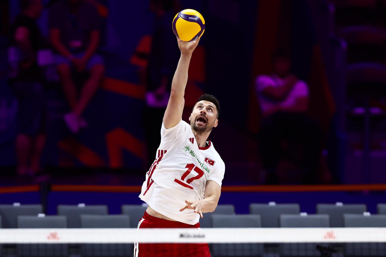 Turkish national team player Murat Yenipazar took part in the match as the Türkiye Men’s National Volleyball Team faced China at the PreZero Arena in Gliwice, Poland, June 24, 2026. (AA Photo)