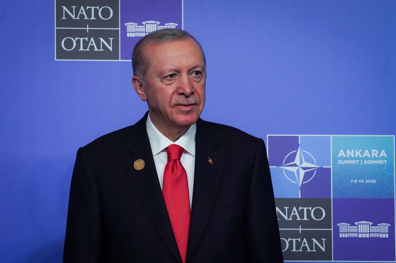 Turkish President Recep Tayyip Erdogan welcomes leaders ahead of the North Atlantic Council meeting, held as part of the 36th NATO Summit of Heads of State and Government in Ankara, Türkiye, July 8, 2026. (AA Photo)