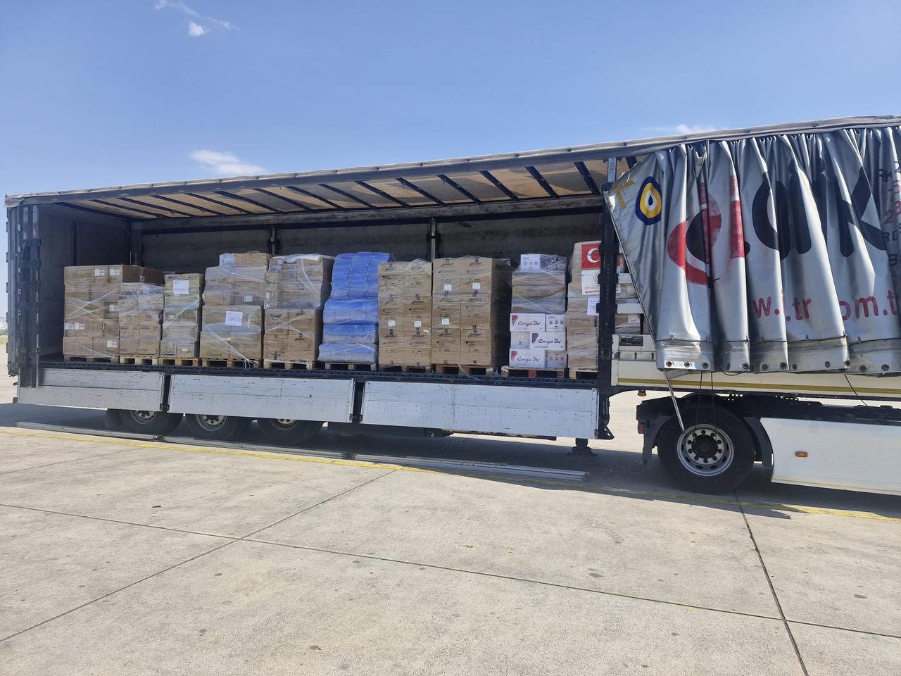 A truck loaded with medicines and medical consumables prepared by Türkiye’s Health Ministry for earthquake-hit Venezuela, Ankara, Türkiye, July 10, 2026. (AA Photo)