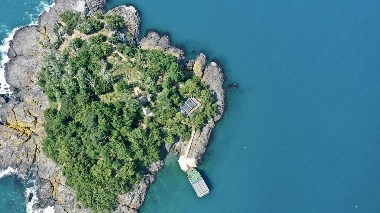 An aerial view of Giresun Island, known for its mythological stories and historical ruins, in Giresun, Türkiye, July 10, 2026. (AA Photo)