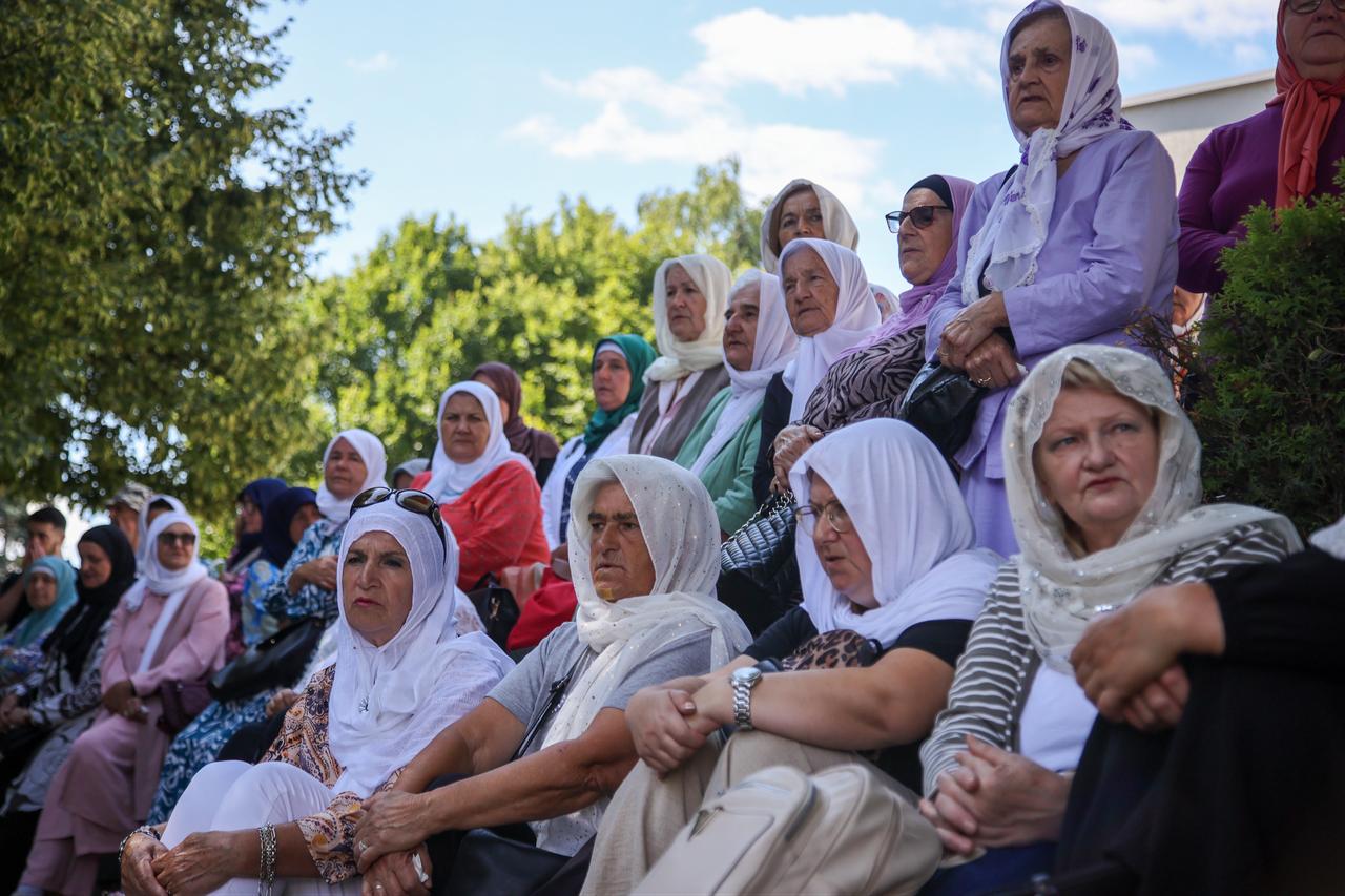 The remains of 10 victims killed in Srebrenica in 1995 have arrived at the Potočari Memorial Cemetery, 11 July 2026. (Anadolu Agencu photo)