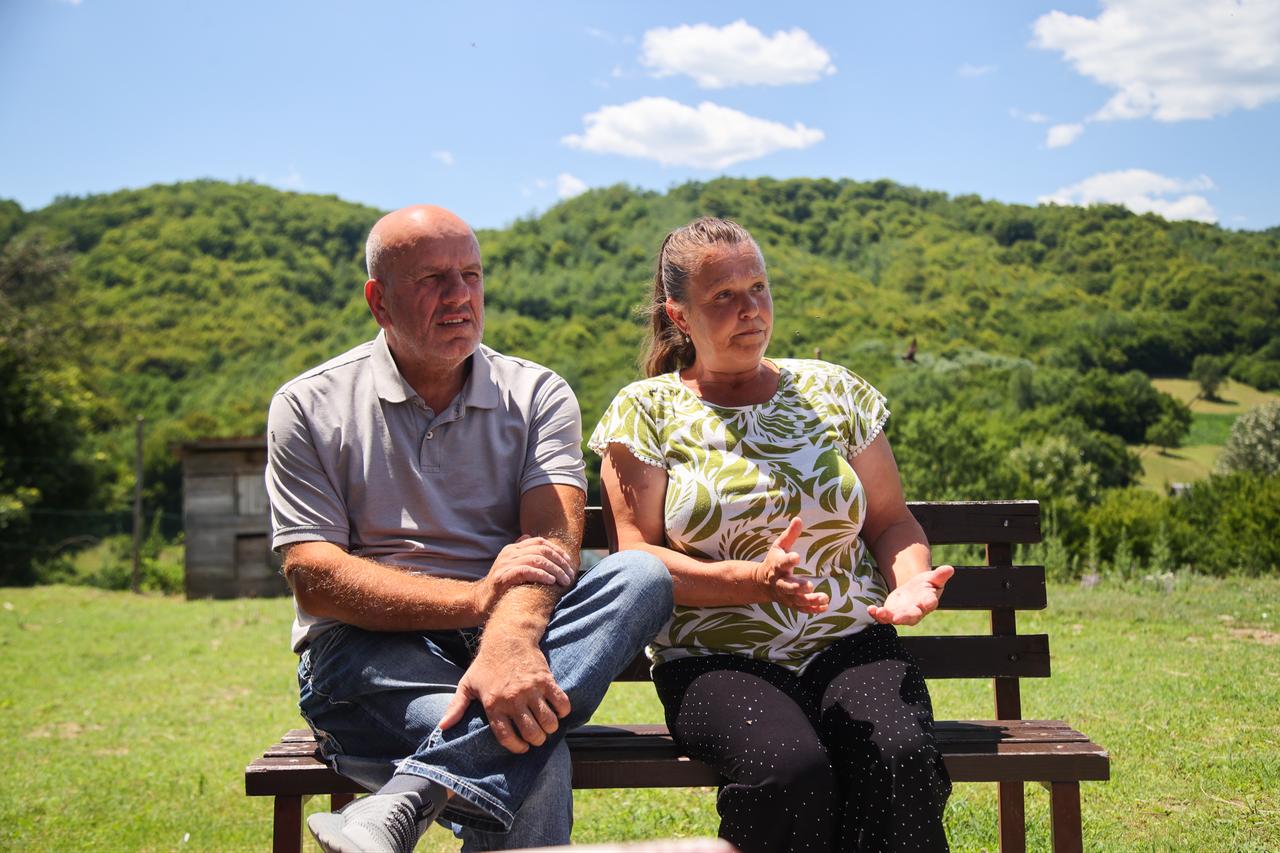 Relatives of Bosnian footballer Esmir Bajraktarevic sit for an interview about his family roots in Srebrenica, July 11, 2026. (AA Photo)