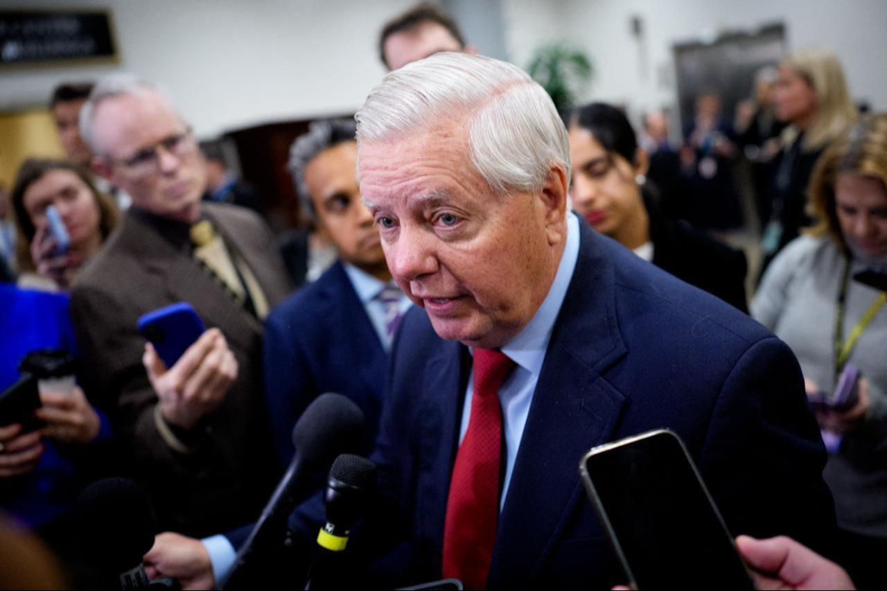 Sen. Lindsey Graham (R-SC) speaks to reporters after a closed-door meeting on Capitol Hill, December 16, 2025, in Washington, DC. (AFP Photo)