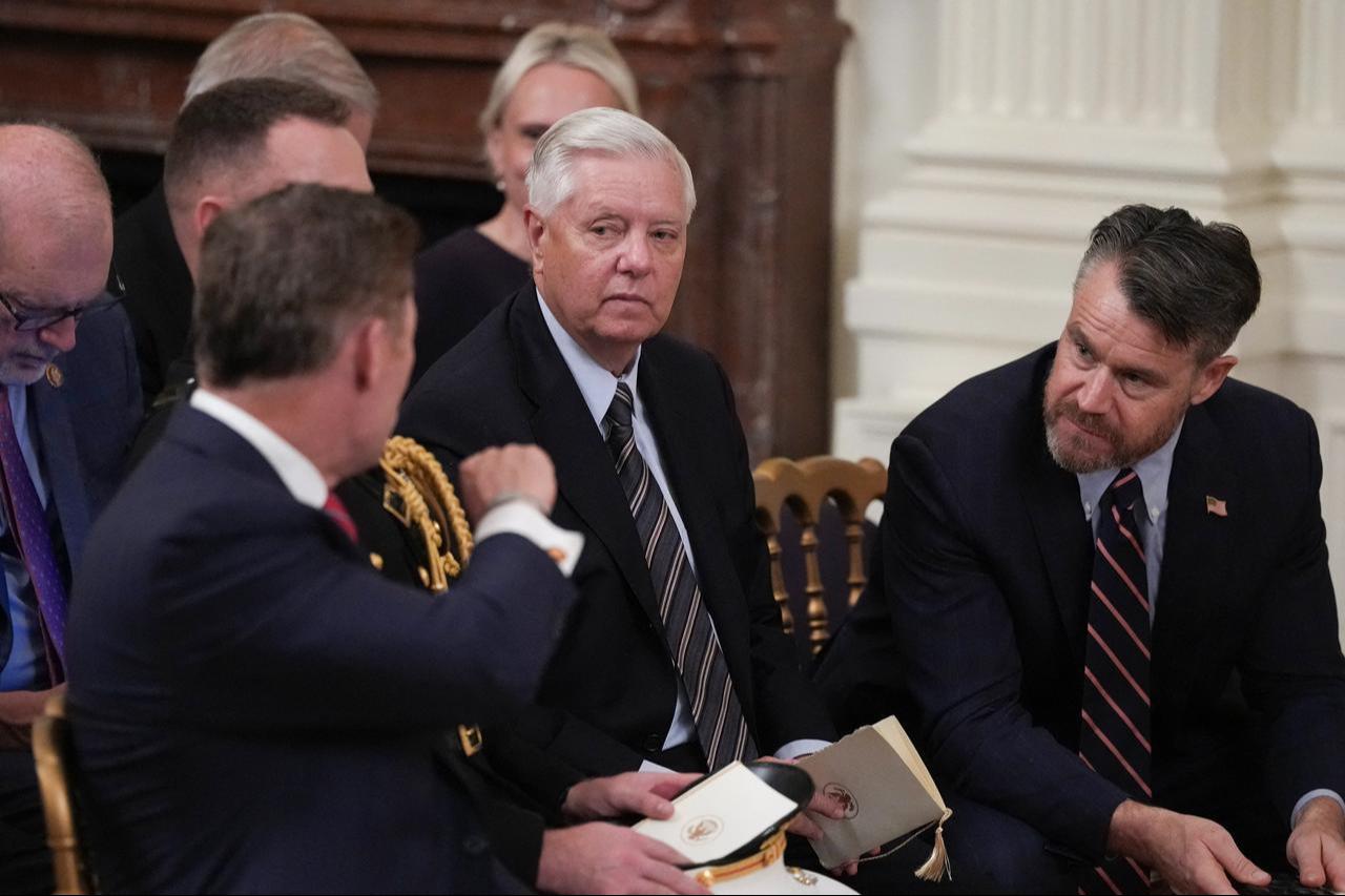 US Republican Senator from South Carolina Lindsey Graham (C) attends a Medal of Honor ceremony in the East Room of the White House in Washington, DC, June 18, 2026. (AFP Photo)