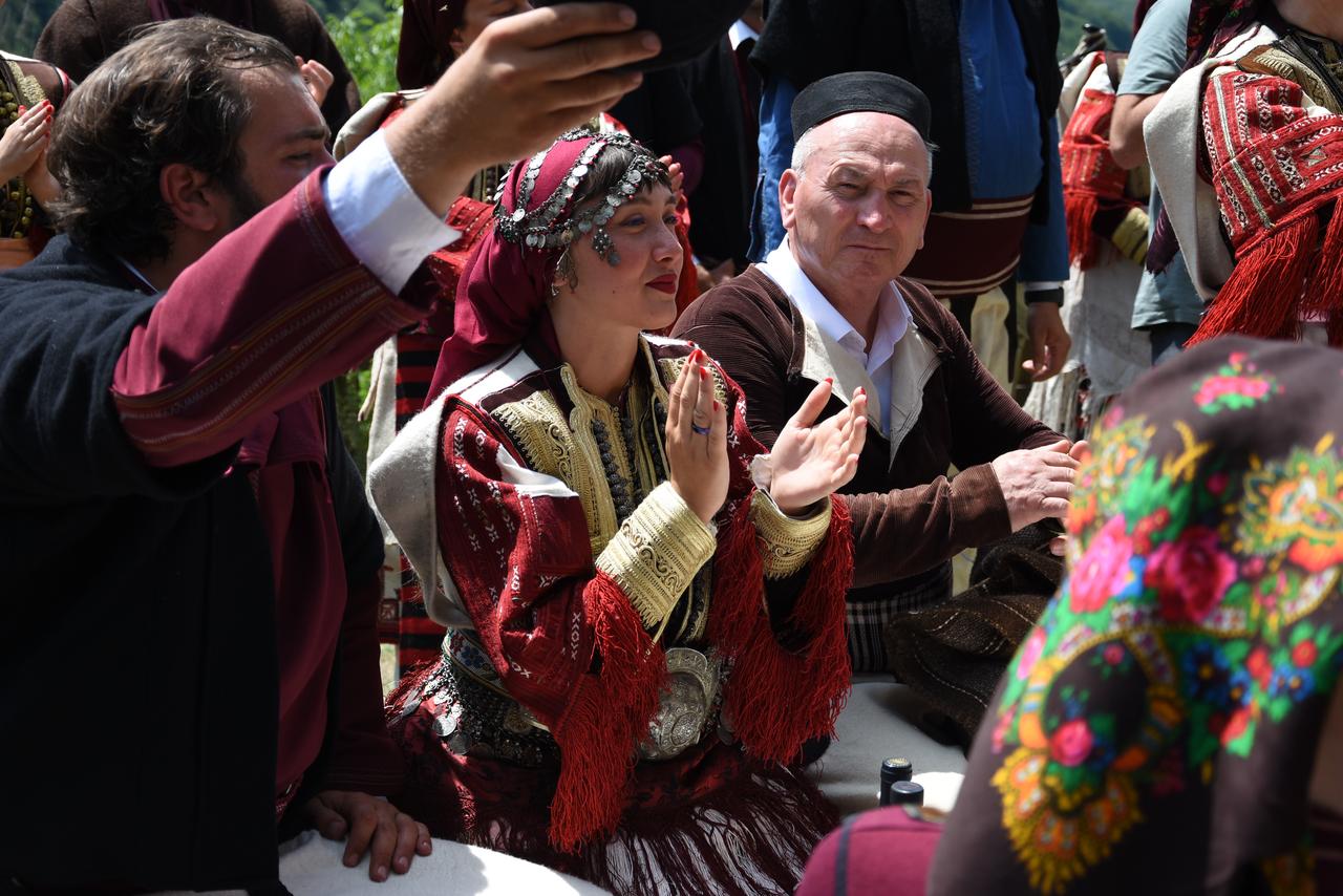 A view from centuries-old Galichnik Wedding, one of the Balkans' most distinctive traditional wedding ceremonies, held in the historic mountain village of Galichnik, about 110 kilometers west of Skopje, in Mavrovo and Rostusa, North Macedonia, July 12, 2026. (AA Photo)