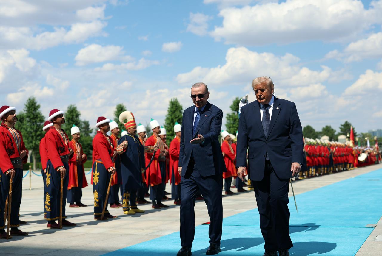 President Recep Tayyip Erdogan welcomes US President Donald Trump at the Presidential Complex in Ankara, July 7, 2026. (Photo via Turkish Presidency/Murat Kula)