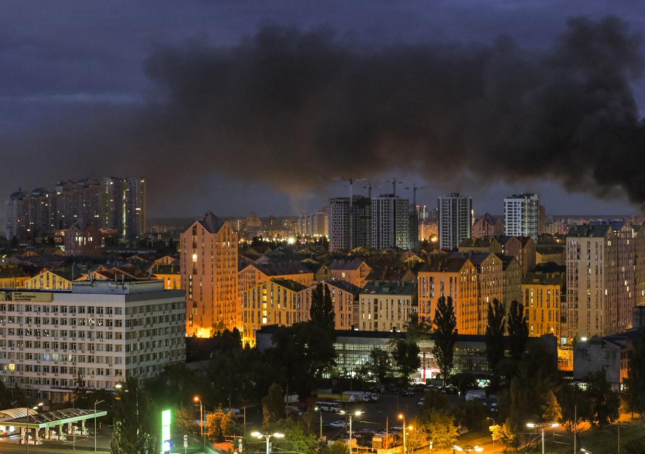 This photo shows smoke rising during Russian missile strikes on the Ukrainian capital of Kyiv early on July 11, 2026. (AFP Photo)