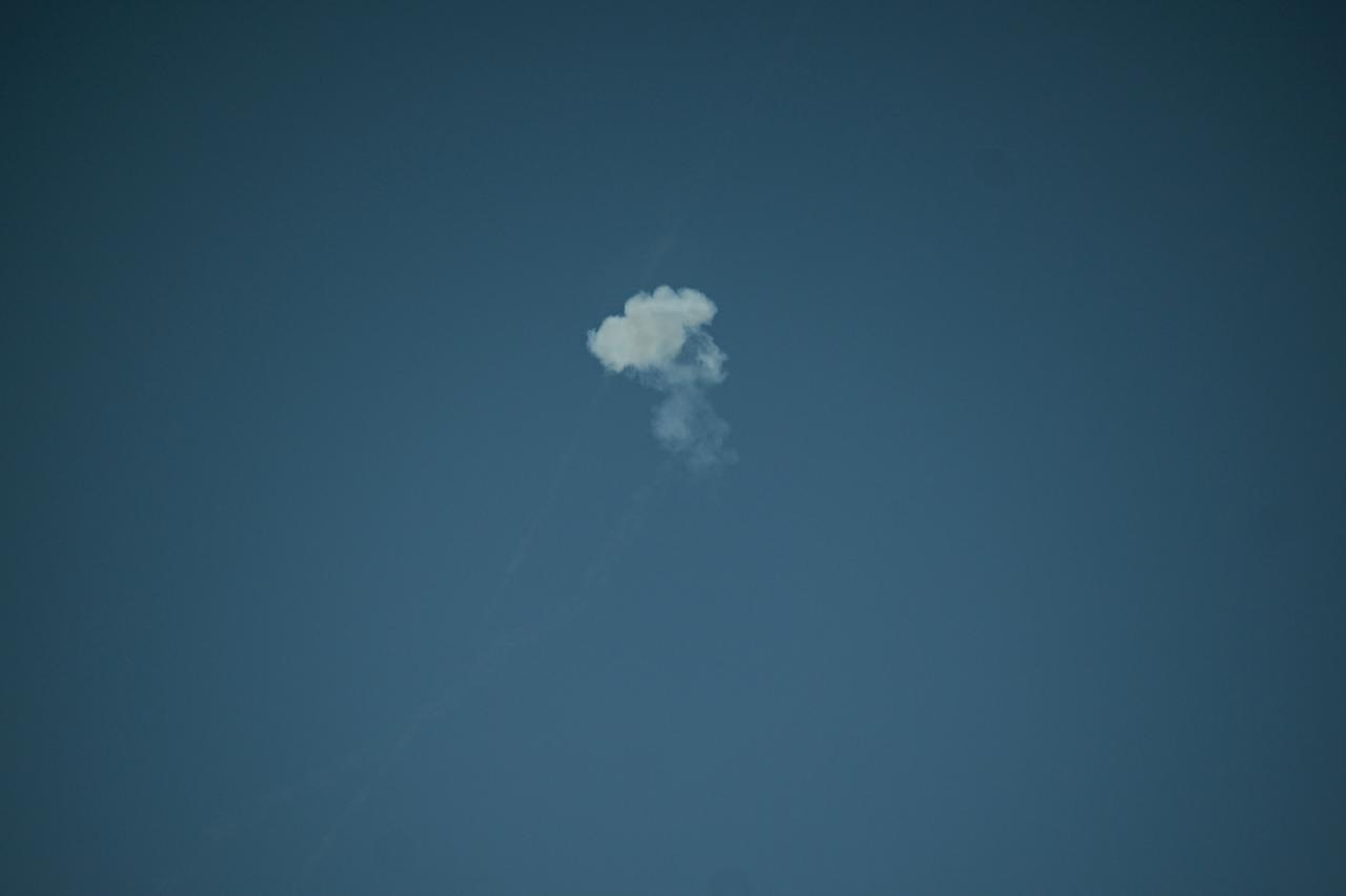 Air defense interceptions are seen in the sky above Doha on July 12, 2026. (AFP Photo)