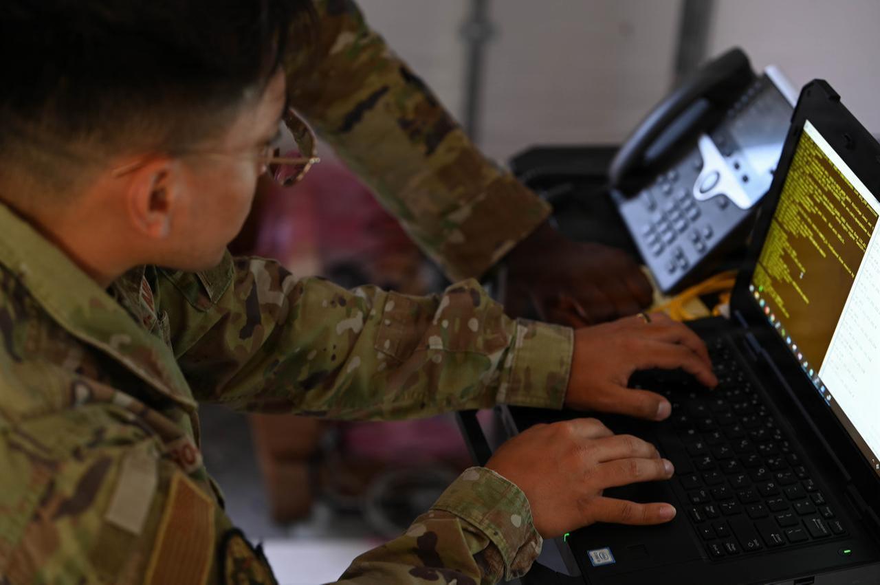 U.S. Air Force network operations supervisor works within a core network node during a Threat Enhanced Emergency Readiness Exercise at Spangdahlem Air Base, Germany, June 1, 2026. (Photo via U.S. Air Force)