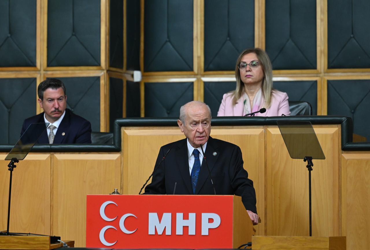 Nationalist Movement Party (MHP) Chairman Devlet Bahceli delivers a speech during his party’s parliamentary group meeting in Ankara, Türkiye, July 14, 2026. (AA Photo)