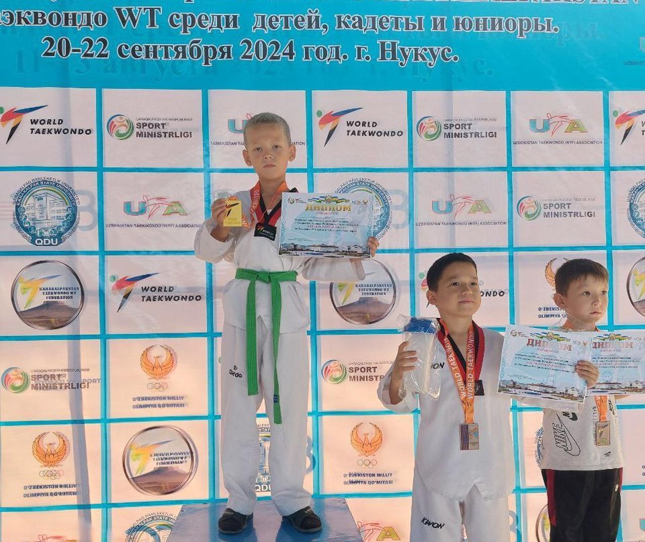 Medals, trophies and certificates won by younger members of the Sobirov family are displayed in Takhiatash, Karakalpakstan, Uzbekistan. (Photo courtesy of the Information Service of the Takhiatash District Administration)