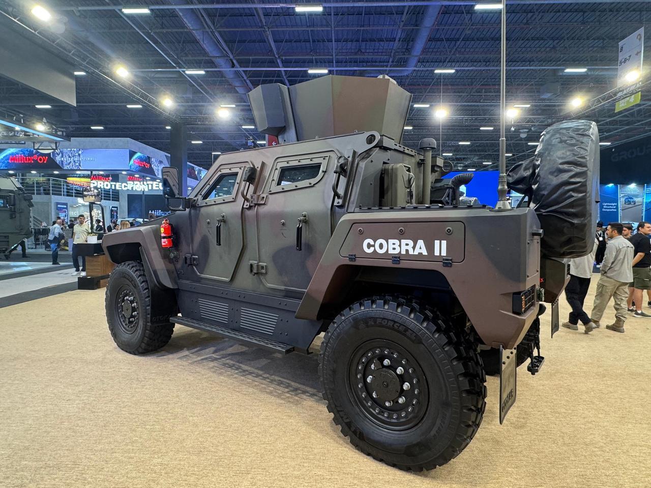 The Cobra II 4x4 armored vehicle, equipped with an open turret for Romania, was exhibited at IDEF 2025, in Istanbul, Türkiye, July 2025. (AA Photo)
