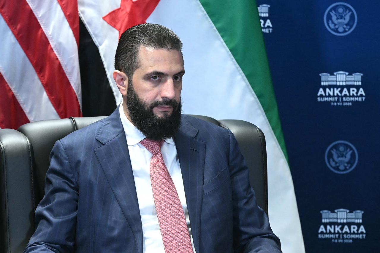 Syrian President Ahmed al-Sharaa meets US President (not pictured) on the sidelines of the NATO Summit at Bestepe Presidential Compound in Ankara, July 8, 2026. (AFP Photo)
