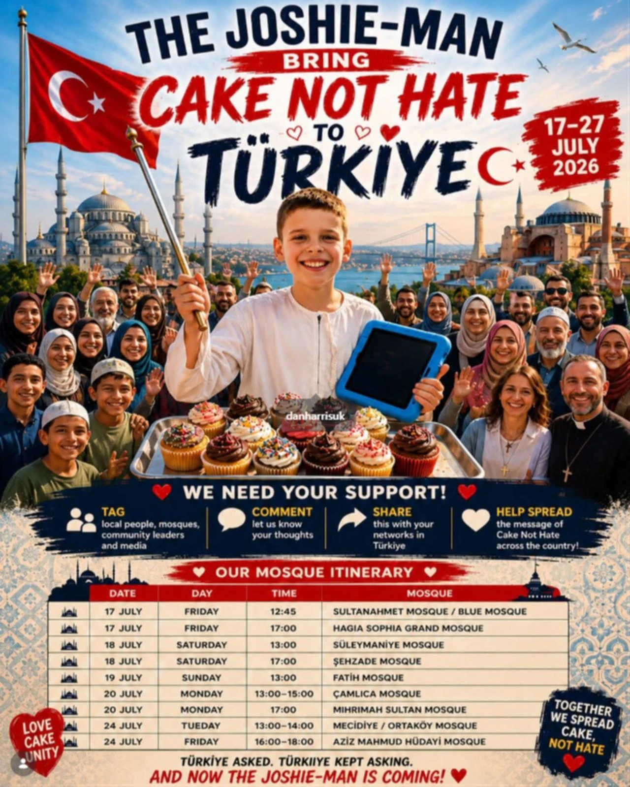 Screenshot from the Istanbul Tour program shared by The Joshie Man's official social media accounts. (Photo via Instagram/@thejoshieman)