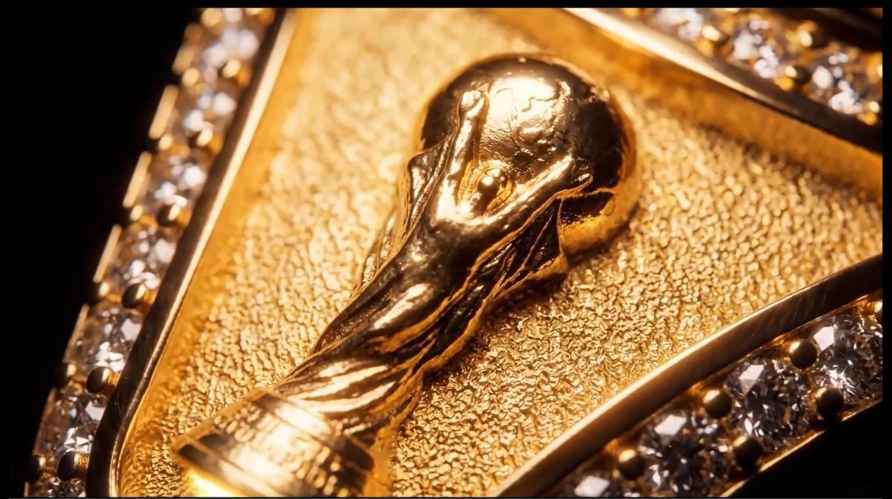 The FIFA World Cup 2026 champions’ ring is shown. (Photo via FIFA)