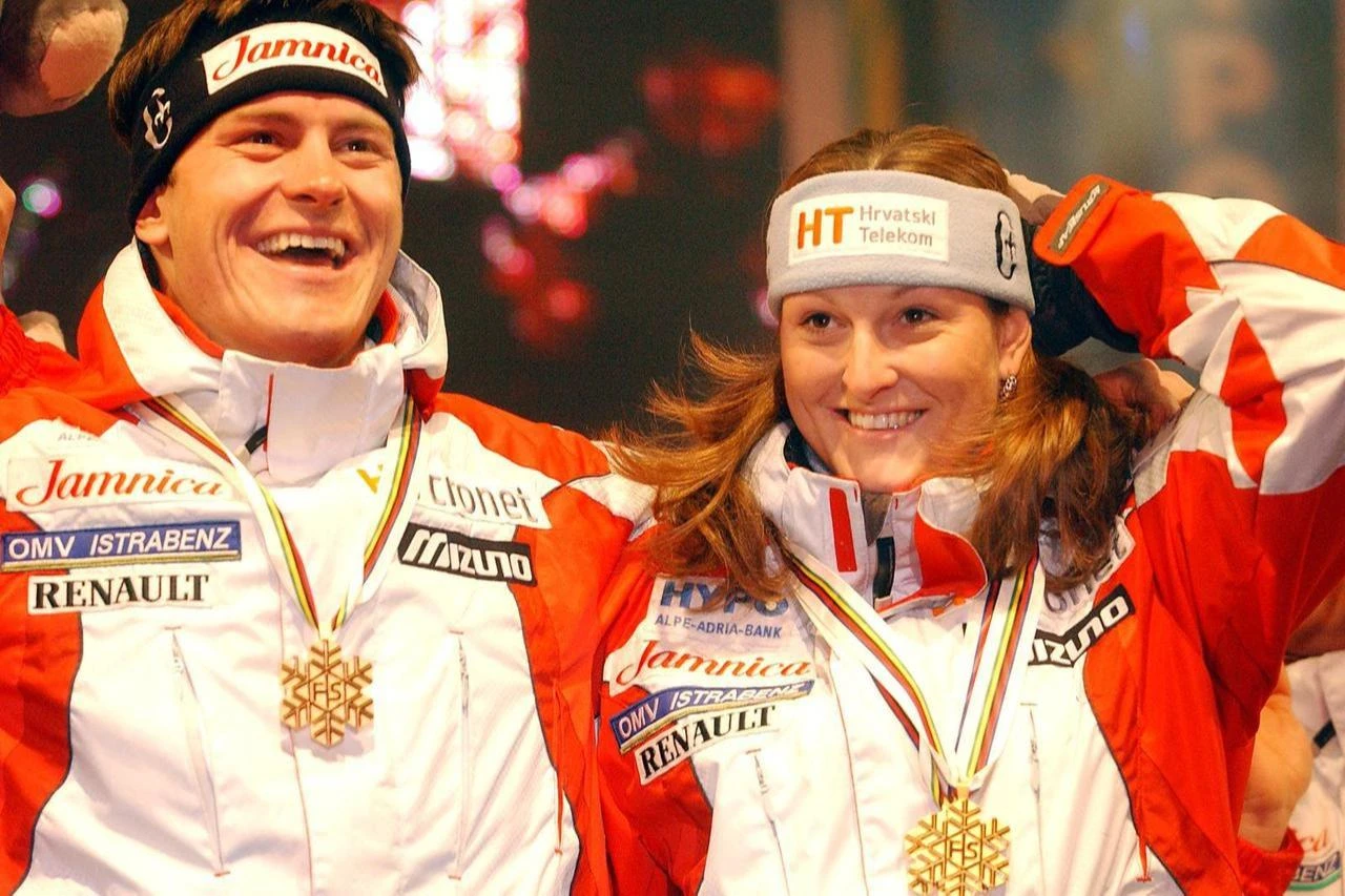 The Croatian world-champion sibling duo Janica and Ivica Kostelic. (Photo via vecernji.hr)