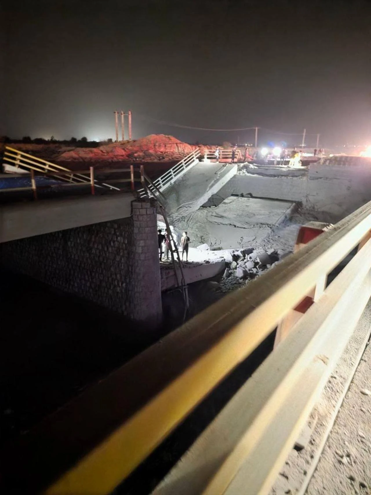 The photo shows the extent of damage to Bandar Abbas–Kahurestan–Lar bridge in Iran, on July 17, 2026. (Photo via Telegram)