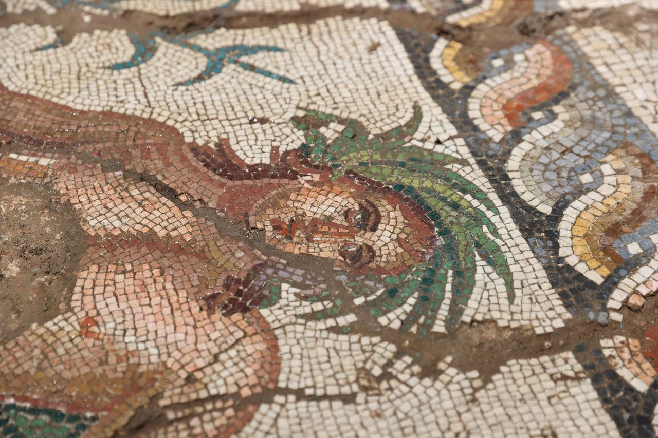 Rare river god mosaic draws crowds to Türkiye's ancient city of Aspendos