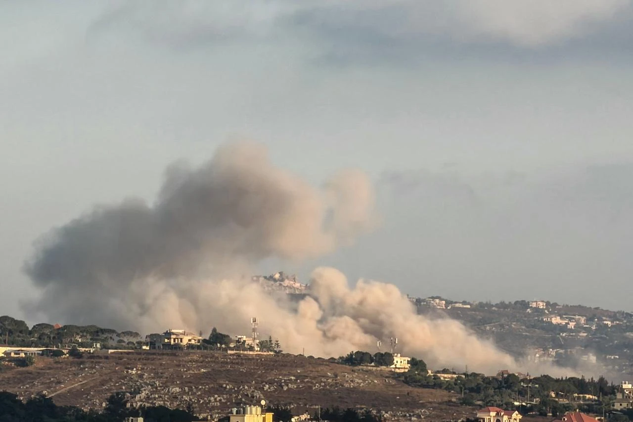 A photograph taken from the southern Lebanese city of Nabatieh shows smoke rising from the site of a controlled Israeli explosion in the village of Kfartibnit, July 17, 2026. (AFP Photo)