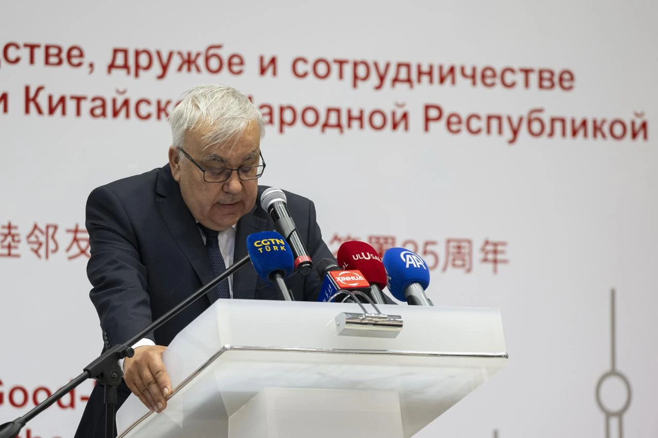 Russian Ambassador to Ankara Sergey Vershinin speaks at Russian Embassy during an event to celebrate the 25th anniversary of the Russian-Chinese Treaty of Good Neighborliness, Friendship and Cooperation, in Ankara, July 16, 2026. (AA Photo)