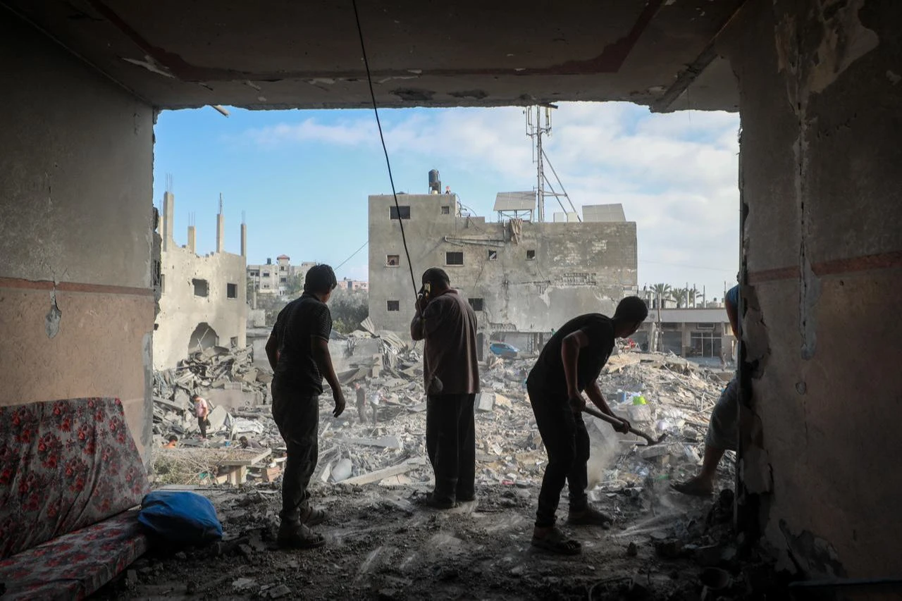 A view destruction at the Nuseirat Refugee Camp as the Israeli army targeted civilian residential areas in Gaza, Palestine, July 16, 2026. (AA Photo)