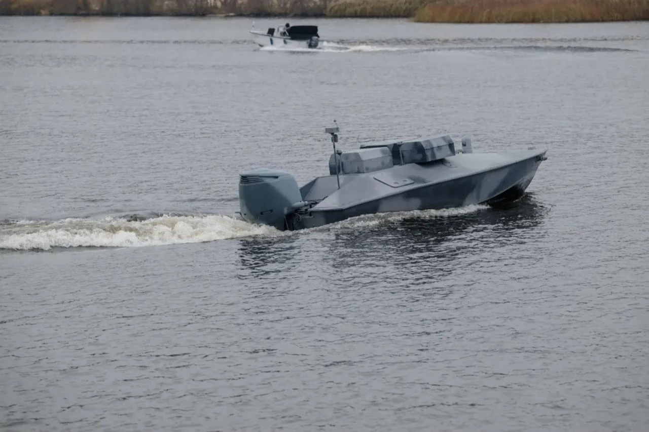 Ukrainian Katran X1 surface drone designed to launch FPV and loitering munitions. (Photo via U24)