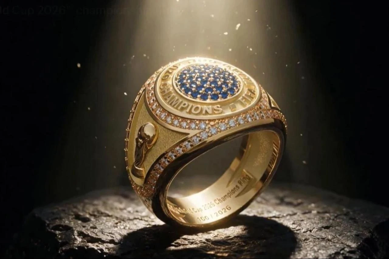 The FIFA World Cup 2026 champions’ ring is shown. (Photo via FIFA)