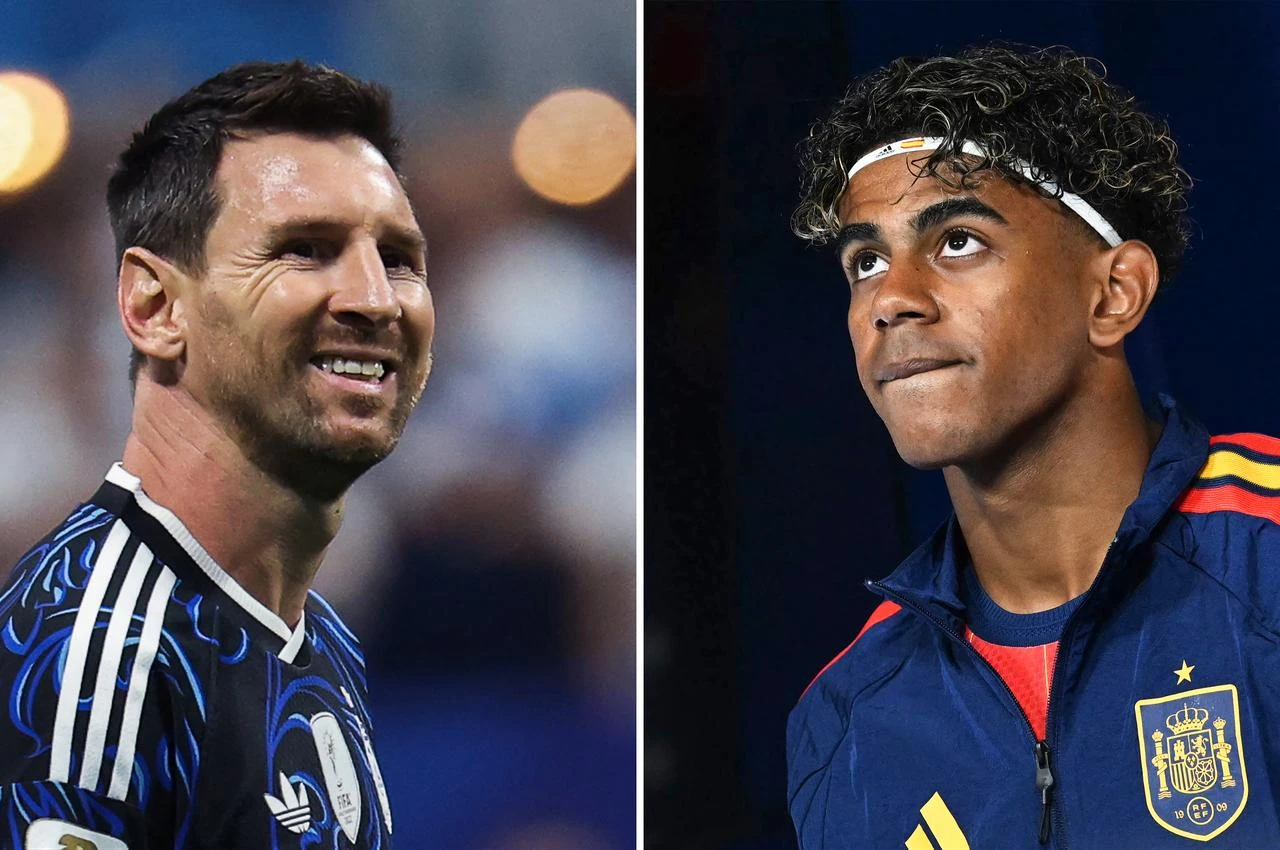 Collage of Lionel Messi on July 15, 2026, and Lamine Yamal on June 21, 2026. (AFP Photo)