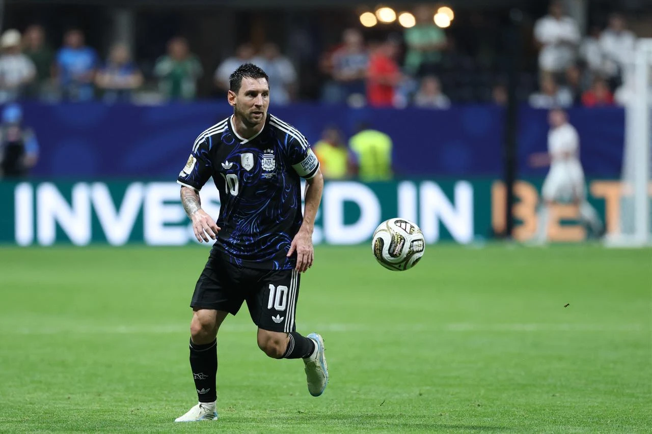 Argentina's forward #10 Lionel Messi during the 2026 World Cup football tournament semi-final match between England and Argentina at the Atlanta Stadium in Atlanta, U.S, July 15, 2026.  (AFP Photo)