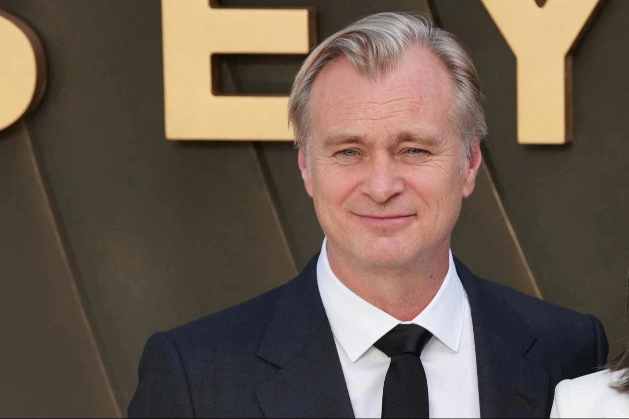 British-US film director Christopher Nolan poses on the red carpet upon arrival to attend the world premiere of the film 'The Odyssey' in London, England, July 6, 2026. (AFP Photo)
