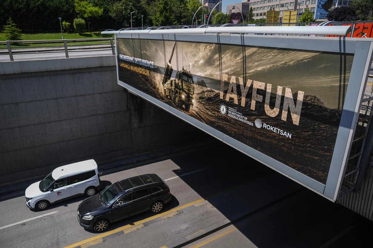 A billboard bearing the slogan “Engineering Deterrence” is seen at various points ahead of the NATO Summit in Ankara, TÜrkiye, June 25, 2026. (AA Photo)