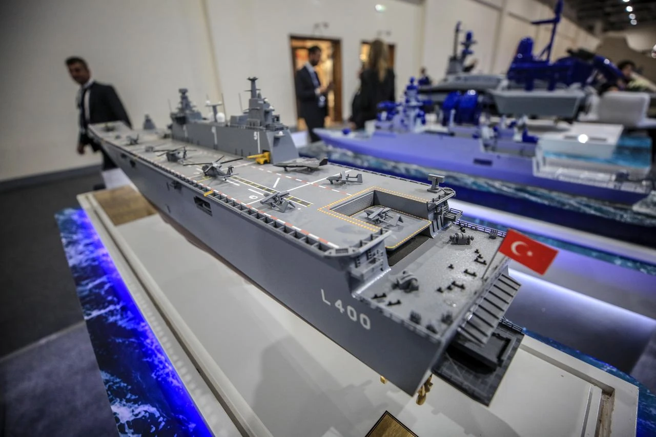 A view from a Turkish stand at the 4th EDEX 2025 Egypt Defense Expo, showcasing various technologies, in Cairo, the capital of Egypt, December 2, 2025. (AA Photo)