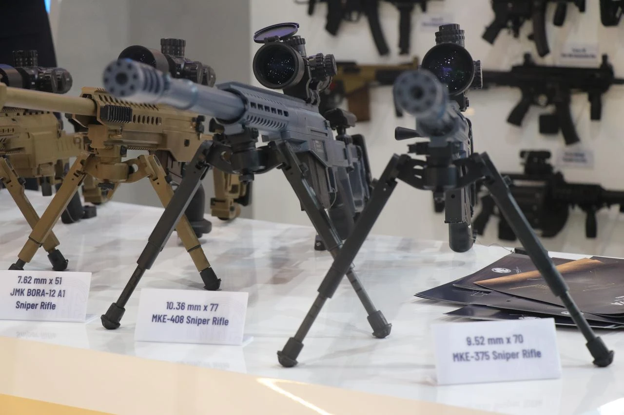 Turkish defense industry companies showcase their products to visitors during the Eurosatory international defense and security exhibition in Paris, France, June 15, 2026. (AA Photo)