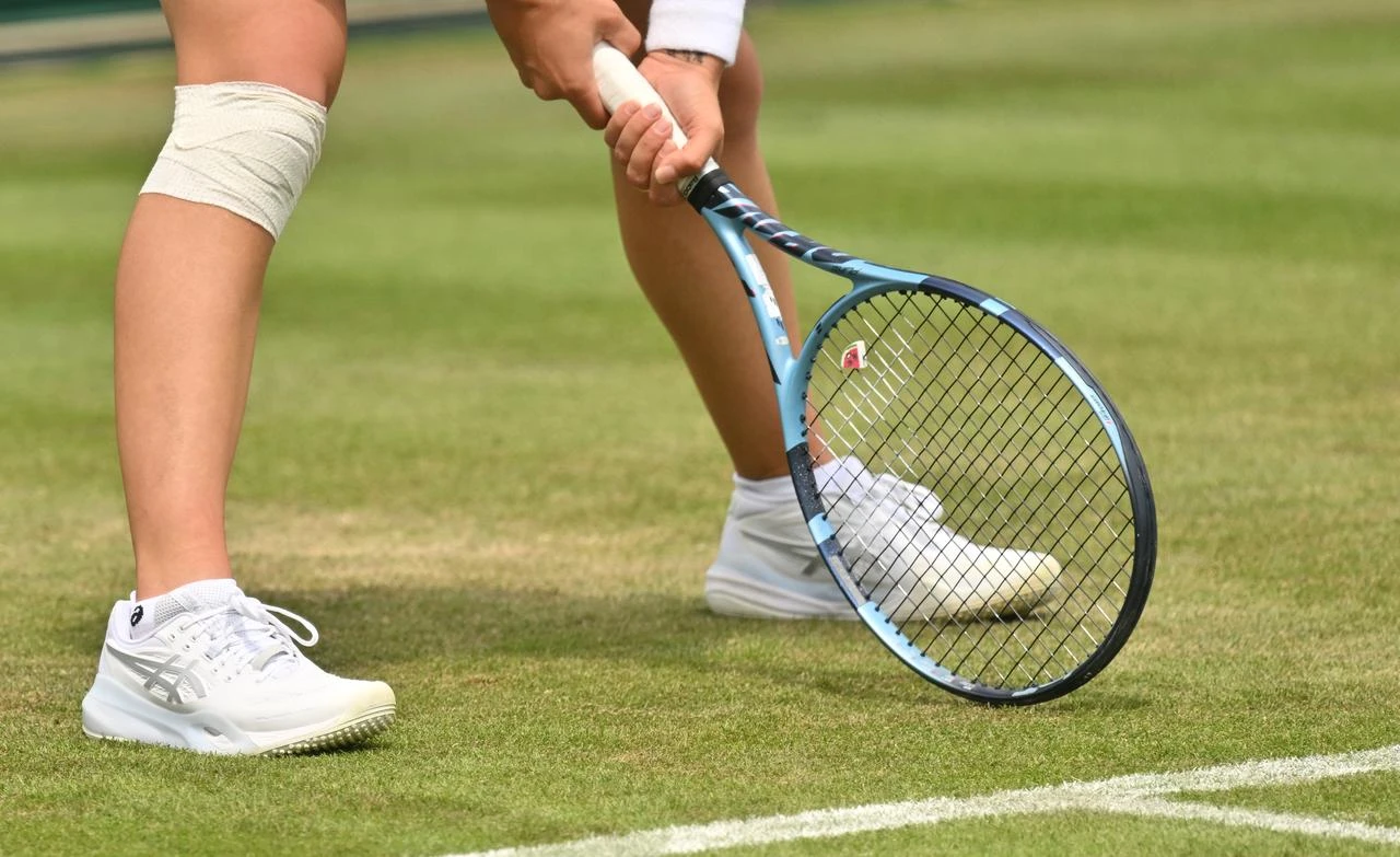 Zeynep Sonmez of Turkiye plays against Claire Liu (not seen) of the United States during the women's singles second-round match on day three of the Wimbledon Tennis Championships at the All England Lawn Tennis and Croquet Club in London, United Kingdom, July 1, 2026. (AA Photo)