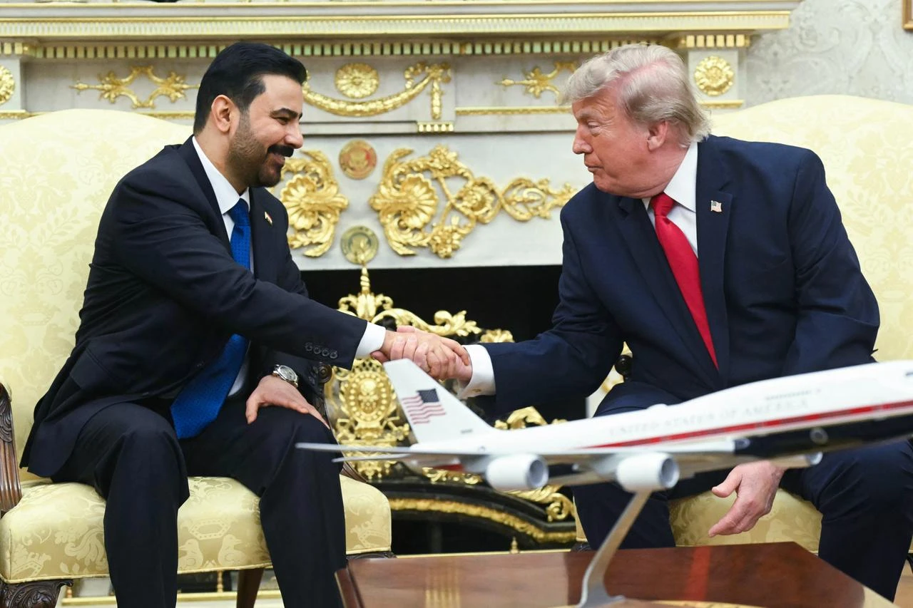 US President Donald Trump meets with Prime Minister of Iraq Ali al-Zaidi (L) in the Oval Office of the White House in Washington, DC, July 14, 2026. (AFP Photo)
