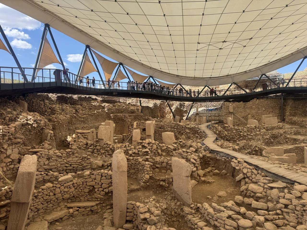 The excavation site at Gobeklitepe in Sanliurfa, described as the “zero point of history” with its 12,000-year-old past, accessed on July 20, 2026. (AA Photo)