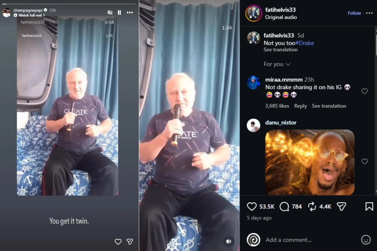 Drake shares Turkish man’s performance on Instagram: ‘You get it twin’