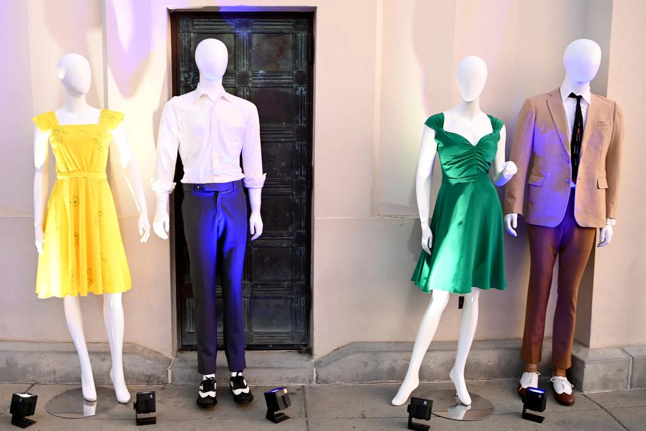 Costumes from *La La Land* are displayed during the film’s 10th anniversary celebration at Griffith Observatory in Los Angeles, July 20, 2026. (AFP Photo)