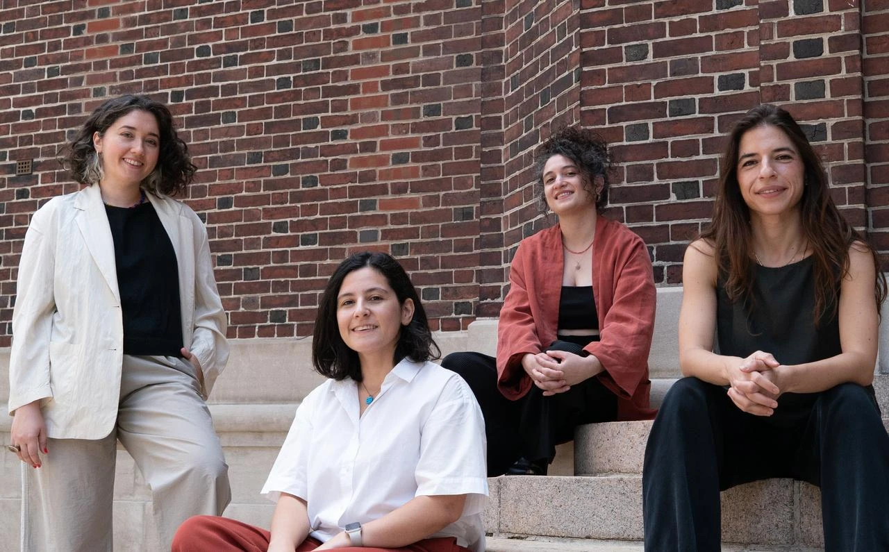 Beril Sarisakal Erkent, Basak Eren, Asya Ece Uzmay and Ece Yetim, members of the ba-be commons research collective selected to curate the Türkiye Pavilion at the 2027 Venice Architecture Biennale. (Photo by Manuel Santander)