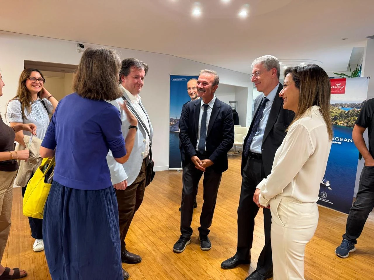 Academics, tourism professionals and invited guests gather after the Tas Tepeler Project and Gobeklitepe Conference in Paris, France, July 22, 2026. (AA Photo)