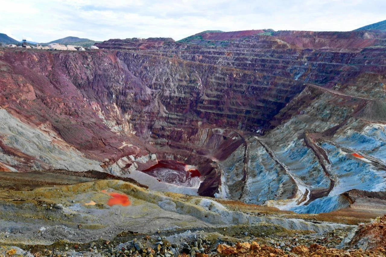 The Lavendar Pit at Copper Queen Mine, which opened in 1877 and was run by the Phelps Dodge Corporation from 1879-1975 is seen in Bisbee, Arizona, United States on July 24, 2020. (AFP Photo)
