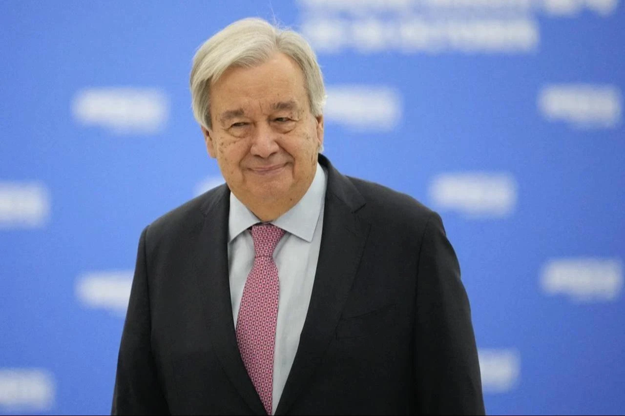 UN Secretary General Antonio Guterres arrives at the BRICS summit in Kazan, Russia, October 24, 2024. (AFP Photo)