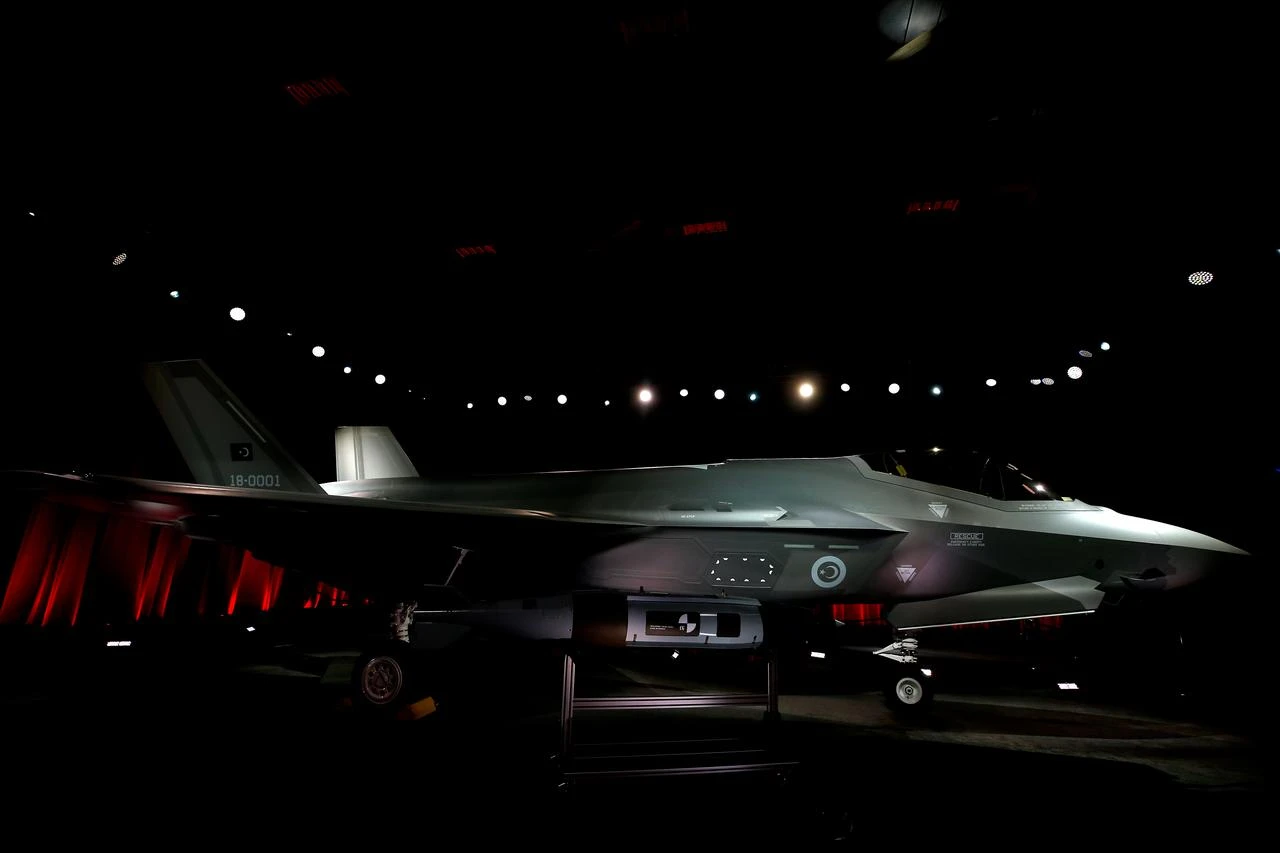 An F-35 fighter jet is seen as Türkiye takes delivery of its first F-35 fighter jet with a ceremony at Lockheed Martin in Fort Worth, Texas, United States, on June 21, 2018. (AA Photo)
