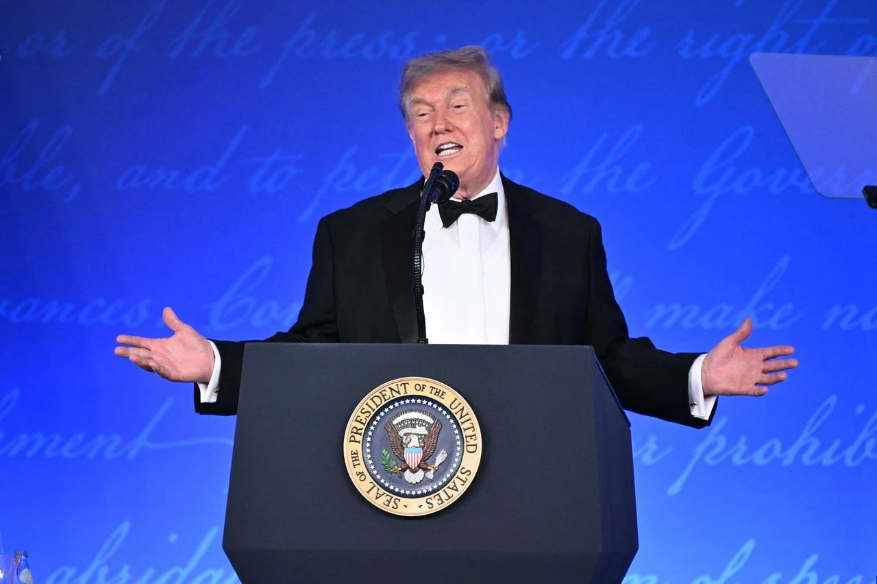 US President Donald Trump speaks during the 2026 White House Correspondents' Association (WHCA) Dinner at the Waldorf Astoria in Washington, DC, July 24, 2026. (AFP Photo)