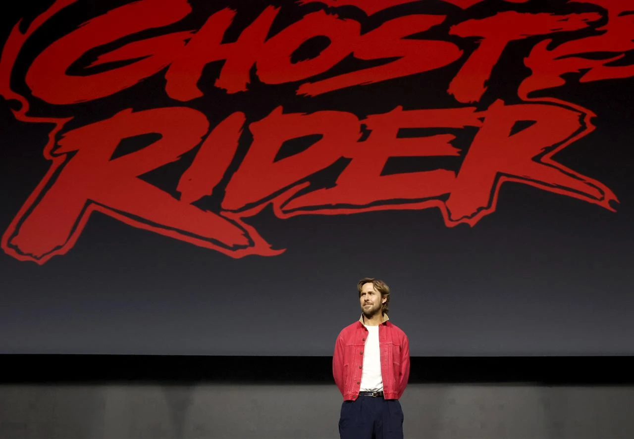 Ryan Gosling speaks onstage during the Marvel Studios Panel at Comic-Con in San Diego, California, July 26, 2026. (AFP Photo)