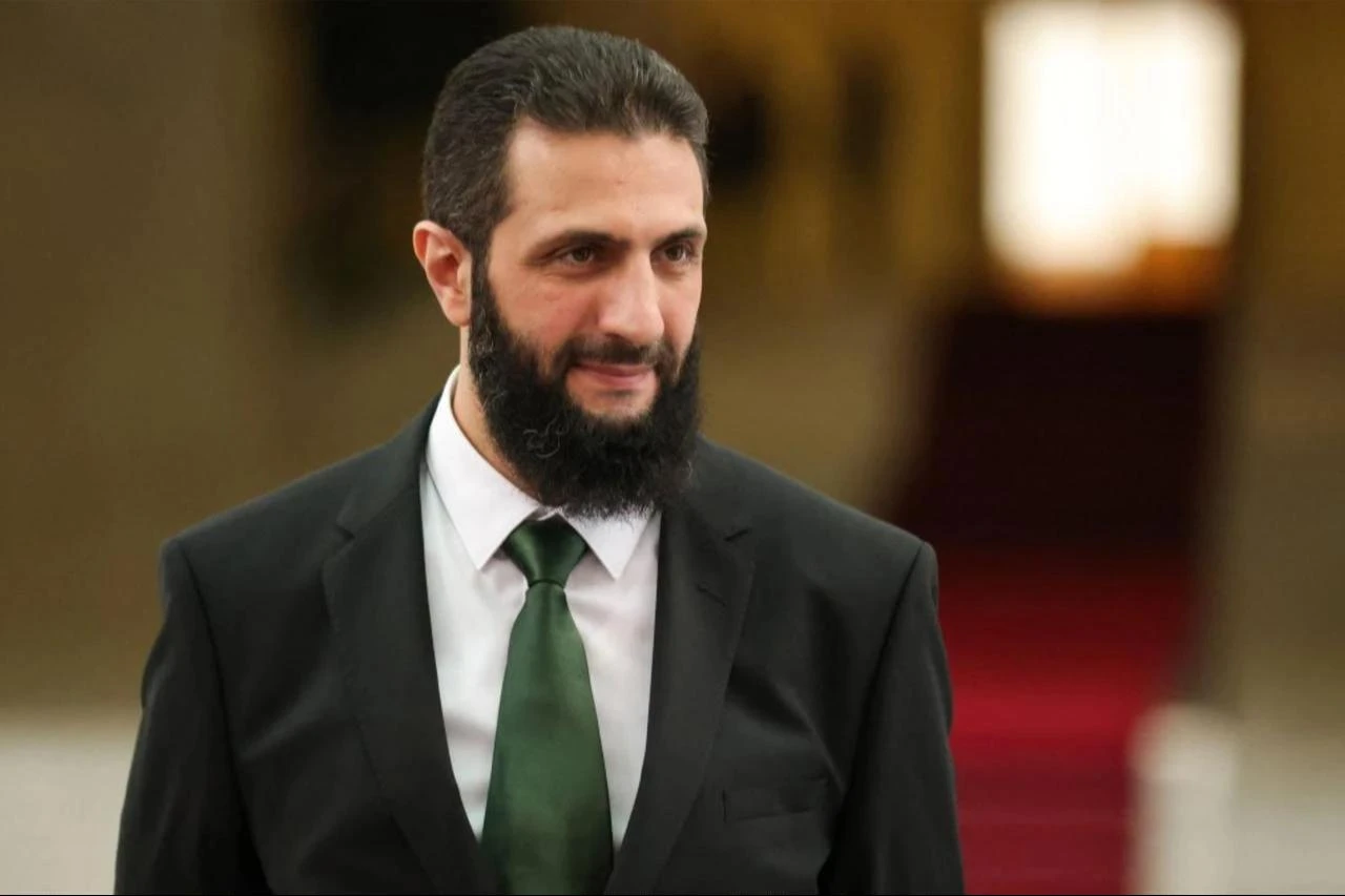 Syria's leader Ahmed al-Sharaa waits for the arrival of Spain's foreign minister at the presidential palace, Damascus, Syria, January 16, 2025. (AFP Photo)