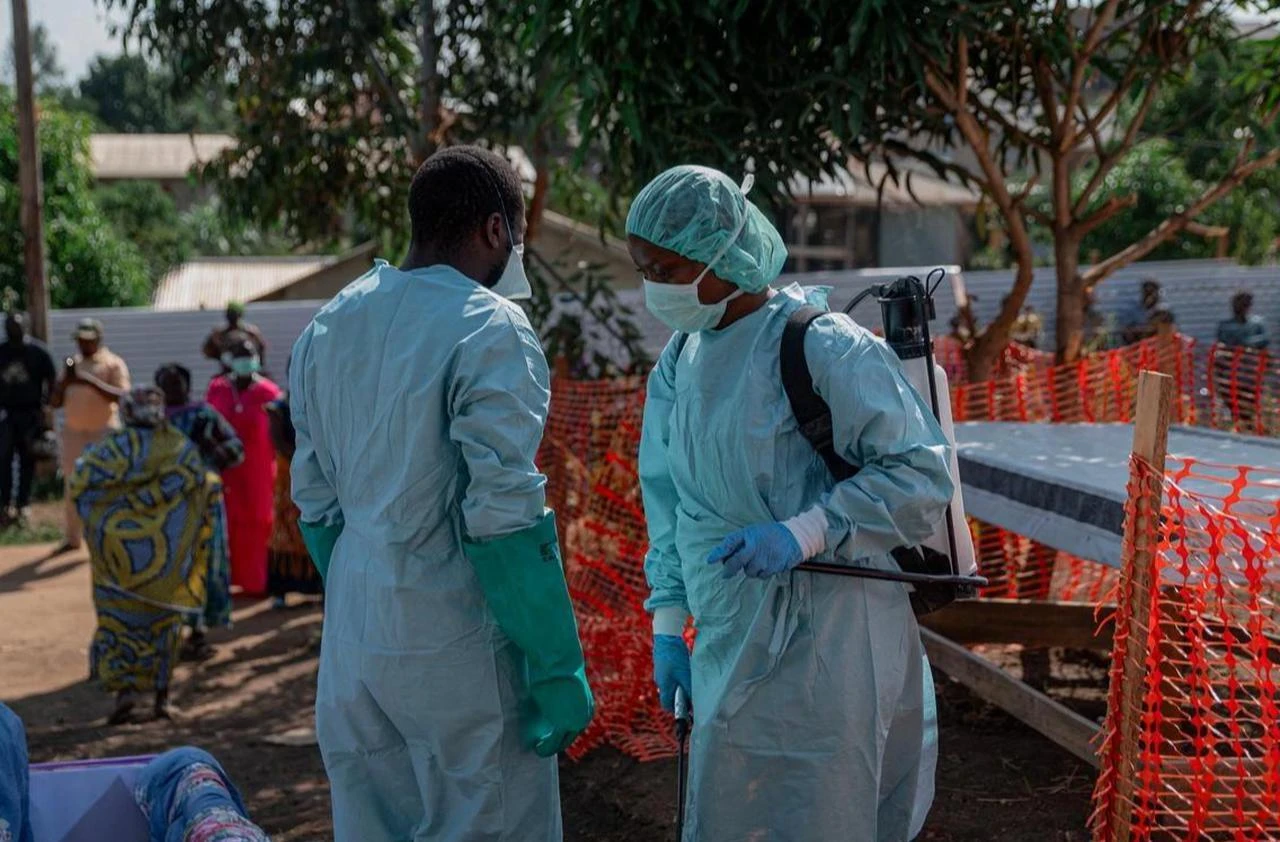 Health teams carried out large-scale disinfection operations in the region as an infected citizen who has the Ebola virus has died in Bunia, DR Congo (DRC), June 13, 2026. (AA Photo)