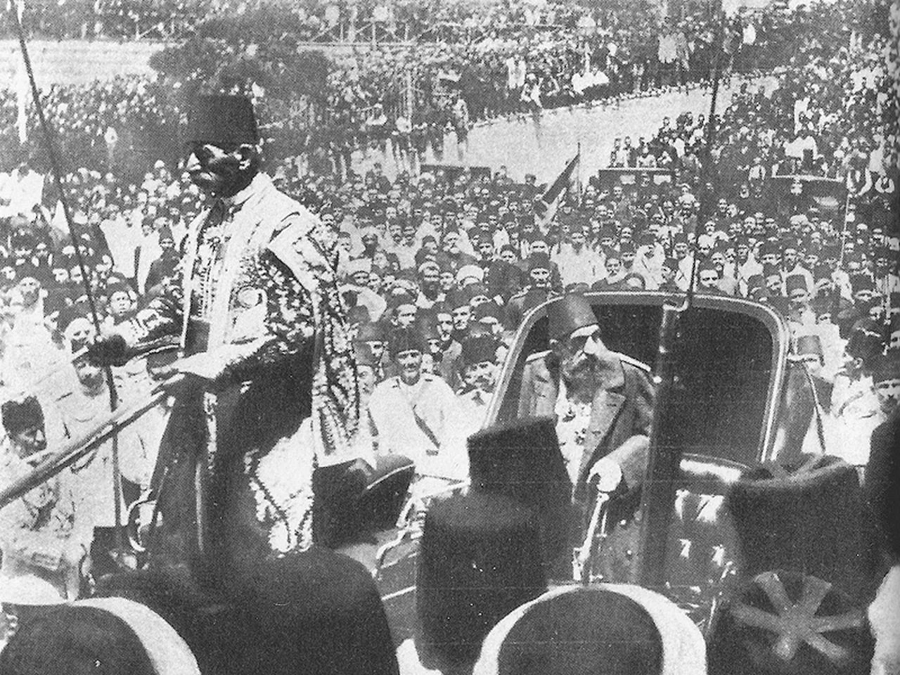 Ottoman Sultan Abdulhamid II makes a rare public appearance in 1908. (Photo via Wikimedia Commons)