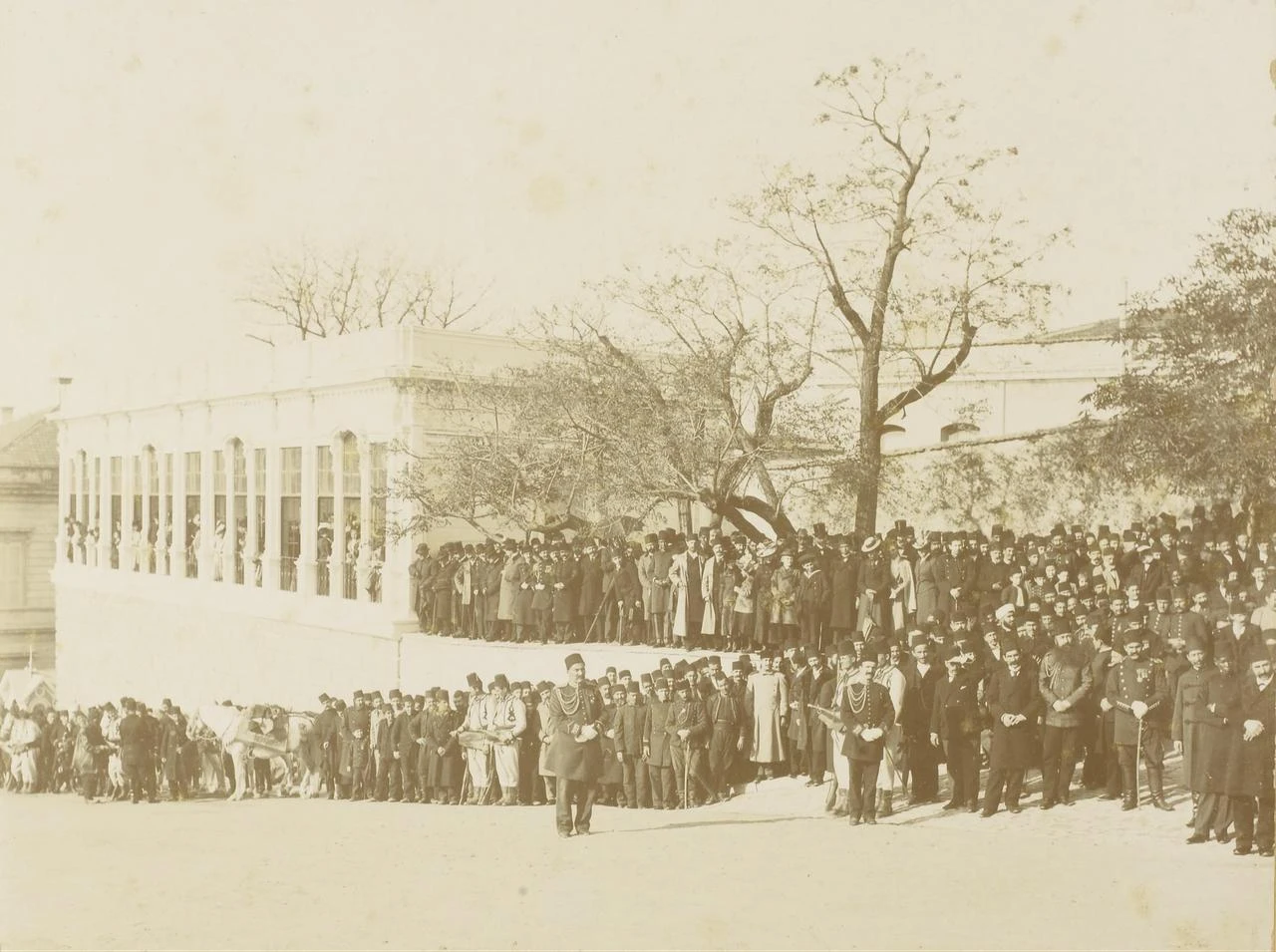Crowds gather at Yildiz Palace for a Selamlik ceremony during the reign of Sultan Abdulhamid II. (Photo by Ali Sami)